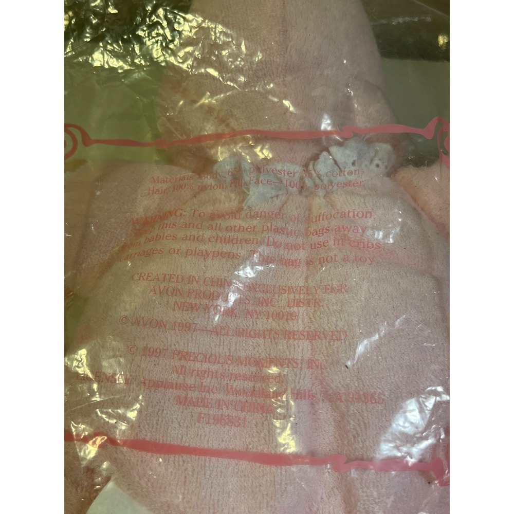 Vintage Dakin Precious Moments Pink Baby Doll Girl Avon 1997 Plush Stuffed Soft - Picture 6 of 7